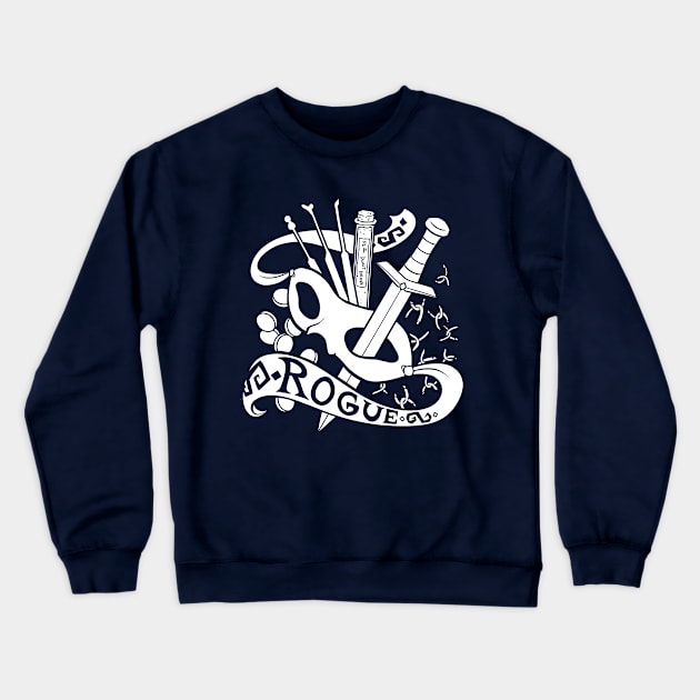 Rogue Class - White Design Crewneck Sweatshirt by CliffeArts